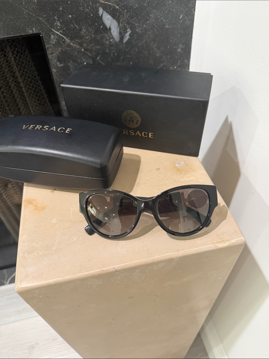 Versace Women’s Black Cat-Eye Sunglasses With Gradient Lenses